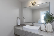 Parsons 2 Light 16" Vanity in Matte Black + Brushed Nickel in a room setting