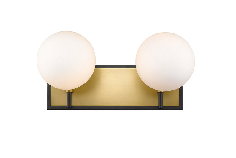 Parsons 2 Light 16" Vanity in Matte Black + Olde Brass