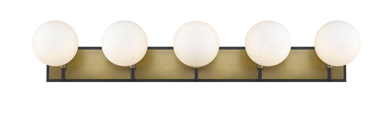 Parsons 5 Light 42.25" Vanity in Matte Black + Olde Brass