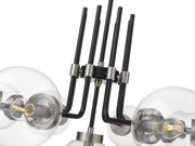 Parsons 9 Light 32" Chandelier in Matte Black + Brushed Nickel