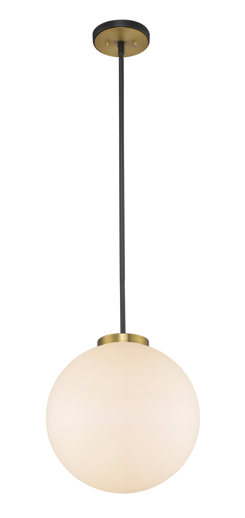 Parsons 1 Light 13.75" Pendant in Matte Black + Olde Brass