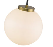 Parsons 1 Light 13.75" Pendant in Matte Black + Olde Brass