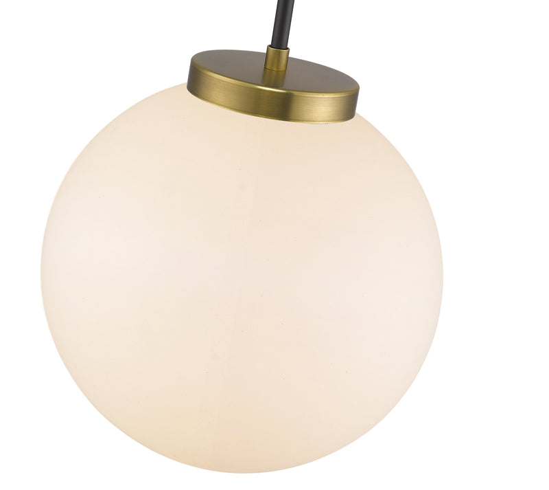 Parsons 1 Light 13.75" Pendant in Matte Black + Olde Brass