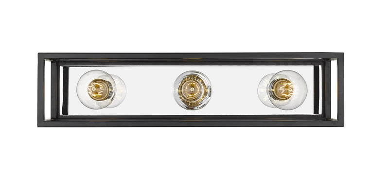 Kube 3 Light 23.5" Vanity in Matte Black + Chrome