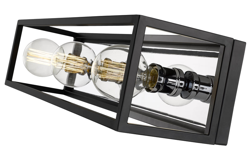 Kube 3 Light 23.5" Vanity in Matte Black + Chrome