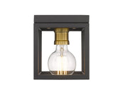 Kube 1 Light 5.75" Flush Mount in Bronze + Olde Brass