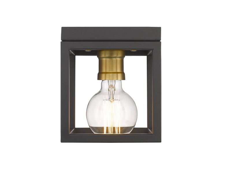 Kube 1 Light 5.75" Flush Mount in Bronze + Olde Brass