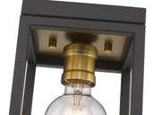 Kube 1 Light 5.75" Flush Mount in Bronze + Olde Brass