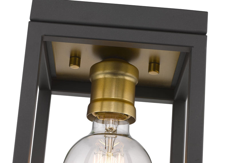 Kube 1 Light 5.75" Flush Mount in Bronze + Olde Brass