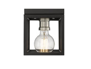 Kube 1 Light 5.75" Flush Mount in Matte Black + Brushed Nickel