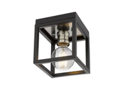 Kube 1 Light 5.75" Flush Mount in Matte Black + Brushed Nickel