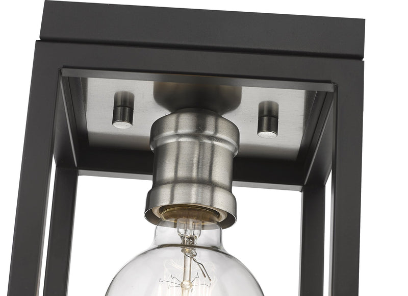 Kube 1 Light 5.75" Flush Mount in Matte Black + Brushed Nickel