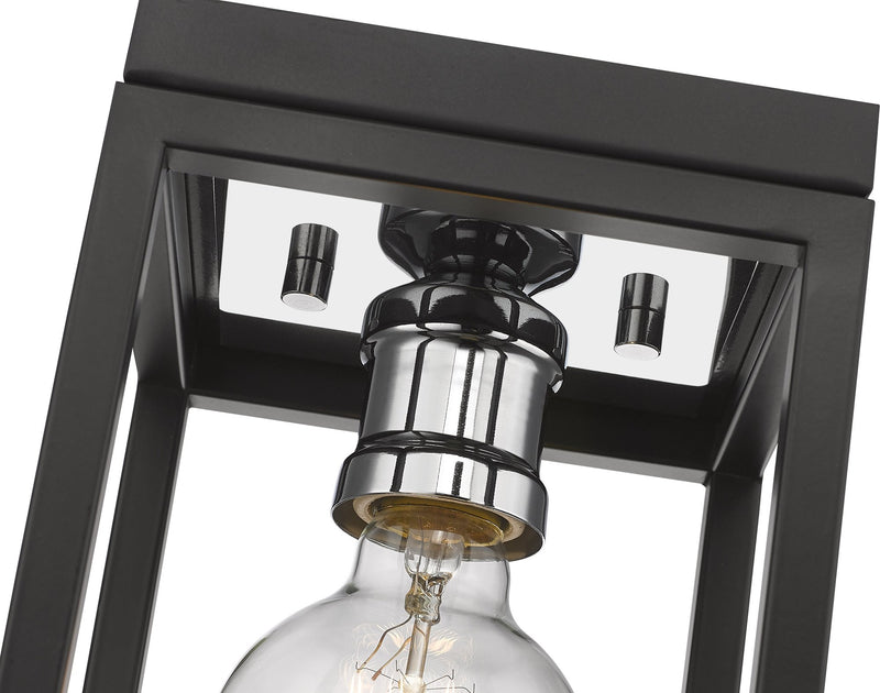 Kube 1 Light 5.75" Flush Mount in Matte Black + Chrome