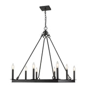 Barclay 8 Light 26" Chandelier in Matte Black