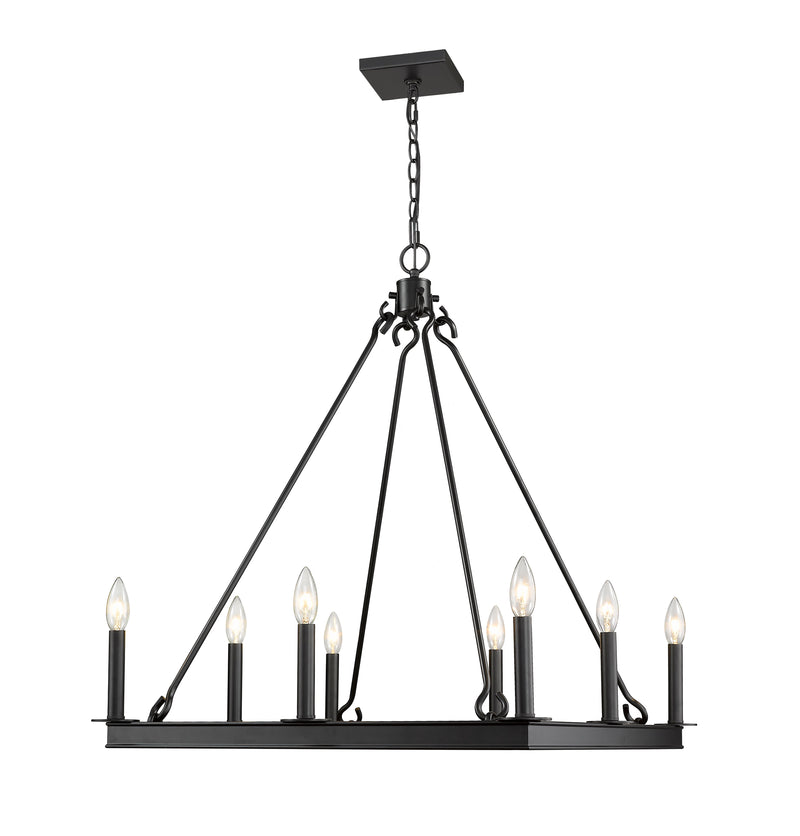 Barclay 8 Light 26" Chandelier in Matte Black