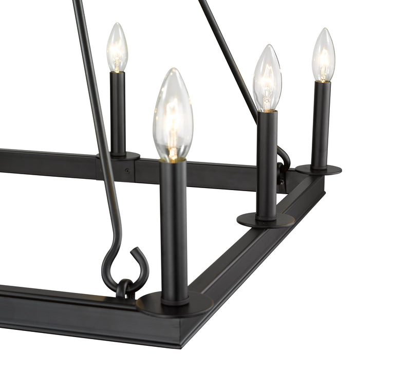 Barclay 8 Light 26" Chandelier in Matte Black