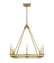 Barclay 8 Light 26" Chandelier in Olde Brass