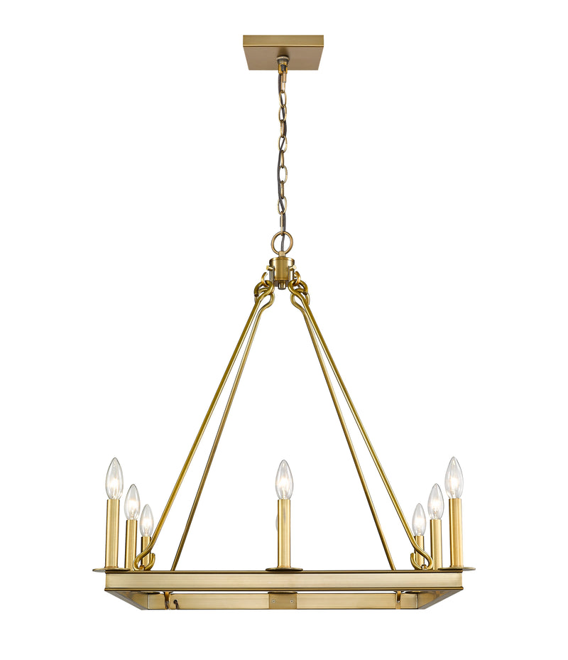 Barclay 8 Light 26" Chandelier in Olde Brass