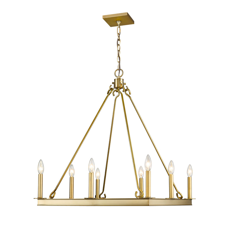 Barclay 8 Light 26" Chandelier in Olde Brass