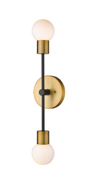 Neutra 2 Light 6" Wall Sconce in Matte Black + Foundry Brass