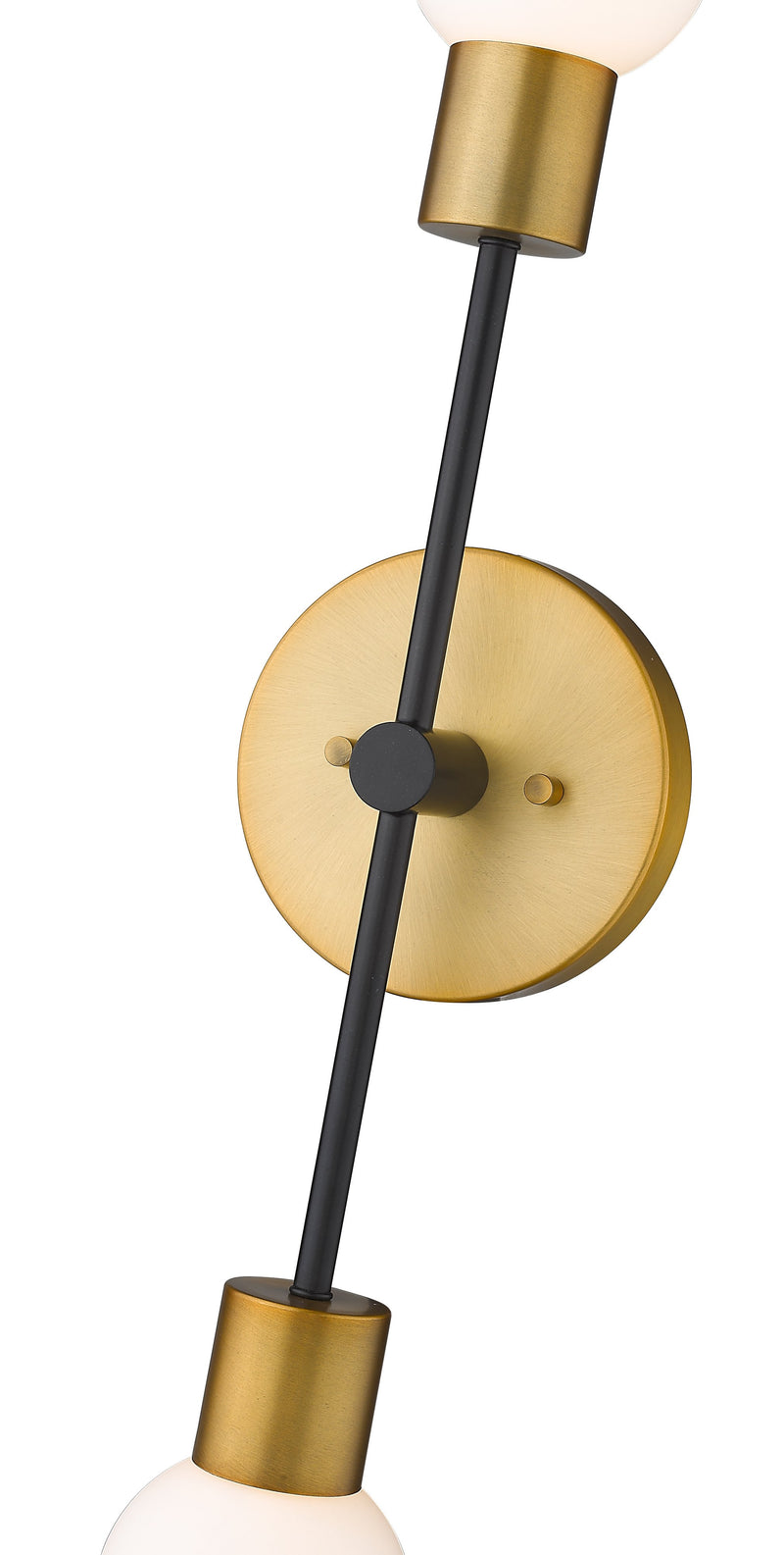 Neutra 2 Light 6" Wall Sconce in Matte Black + Foundry Brass