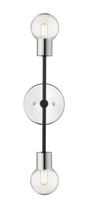 Neutra 2 Light 6" Wall Sconce in Matte Black + Polished Nickel