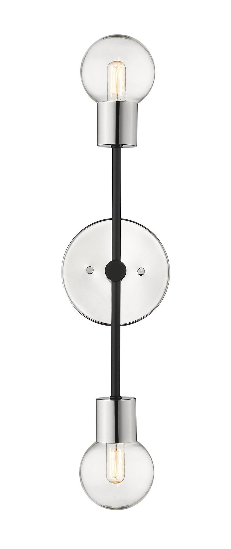 Neutra 2 Light 6" Wall Sconce in Matte Black + Polished Nickel