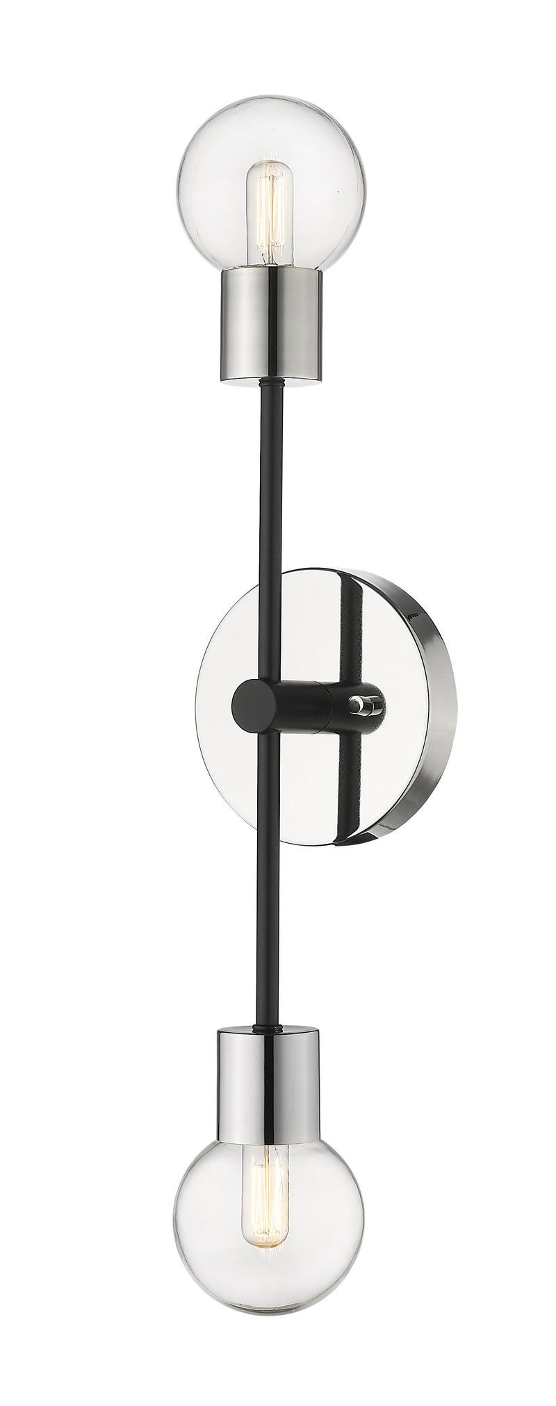 Neutra 2 Light 6" Wall Sconce in Matte Black + Polished Nickel
