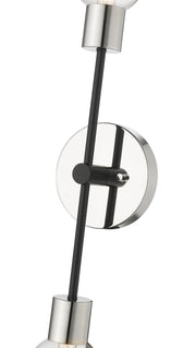 Neutra 2 Light 6" Wall Sconce in Matte Black + Polished Nickel