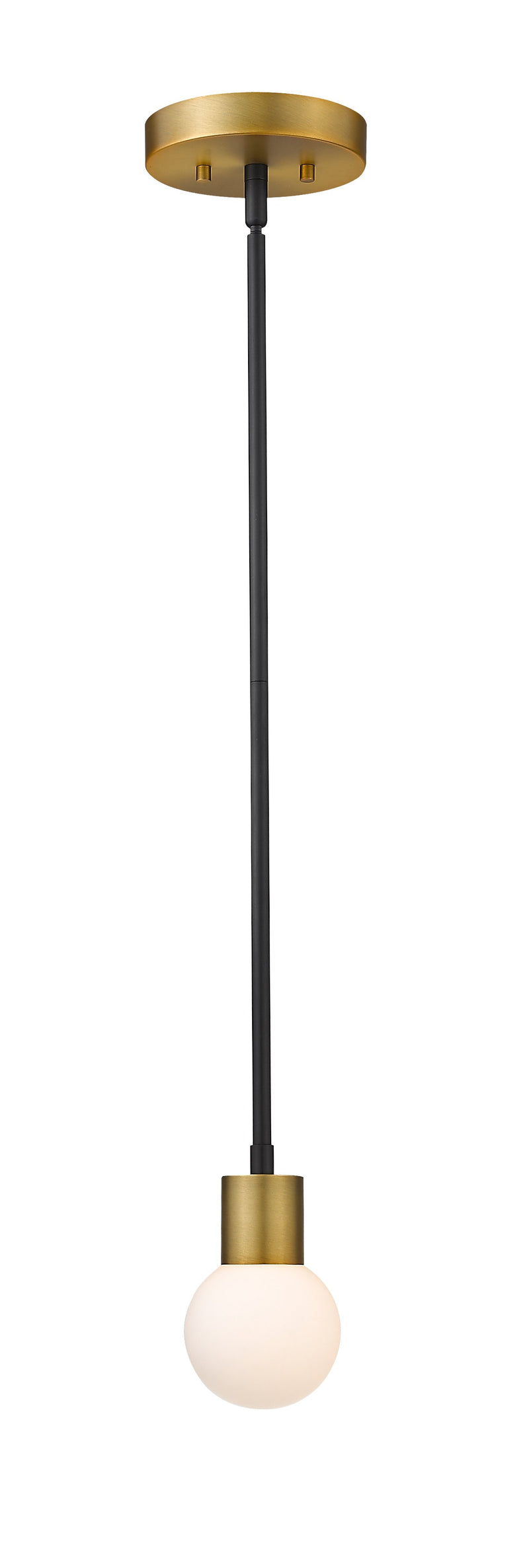 Neutra 1 Light 6" Pendant in Matte Black + Foundry Brass