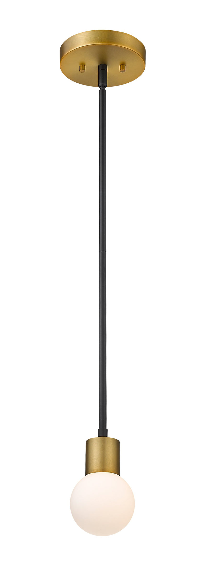 Neutra 1 Light 6" Pendant in Matte Black + Foundry Brass