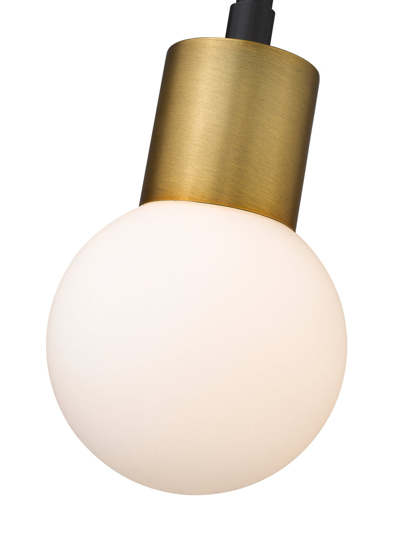 Neutra 1 Light 6" Pendant in Matte Black + Foundry Brass