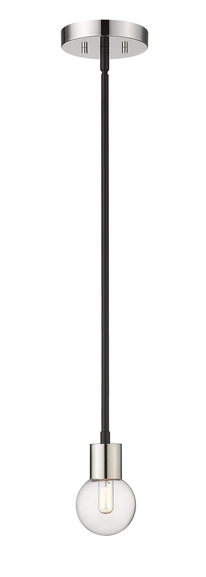 Neutra 1 Light 6" Pendant in Matte Black + Polished Nickel