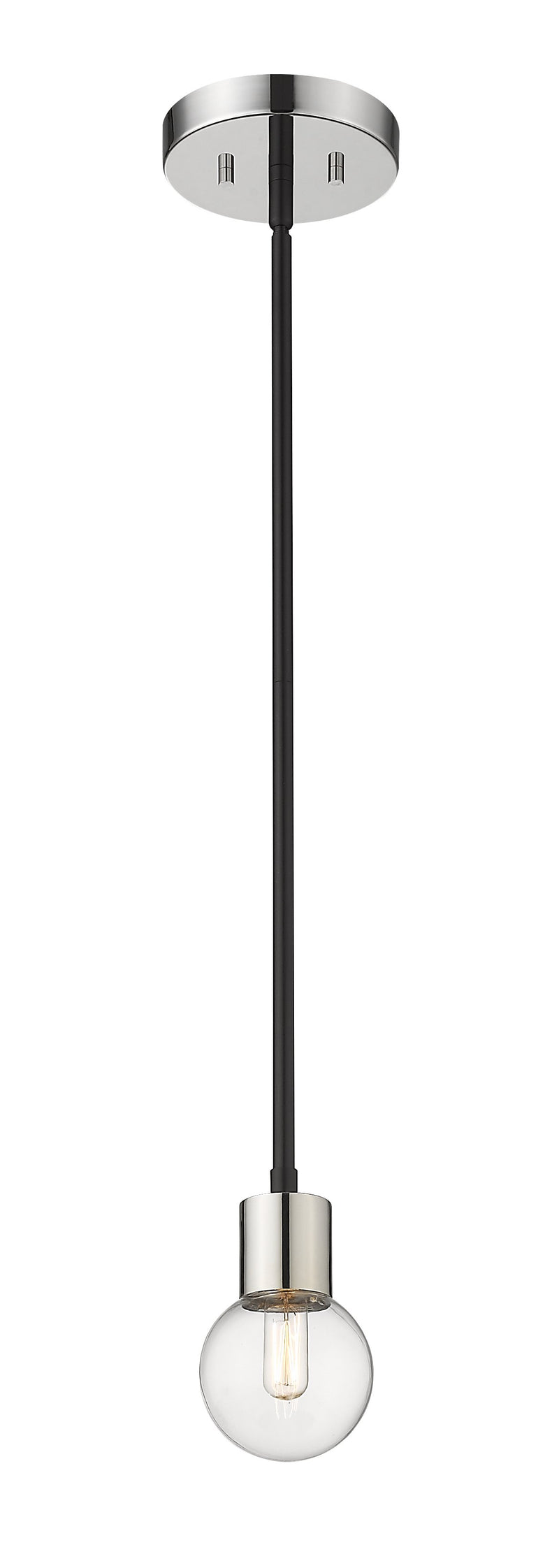 Neutra 1 Light 6" Pendant in Matte Black + Polished Nickel