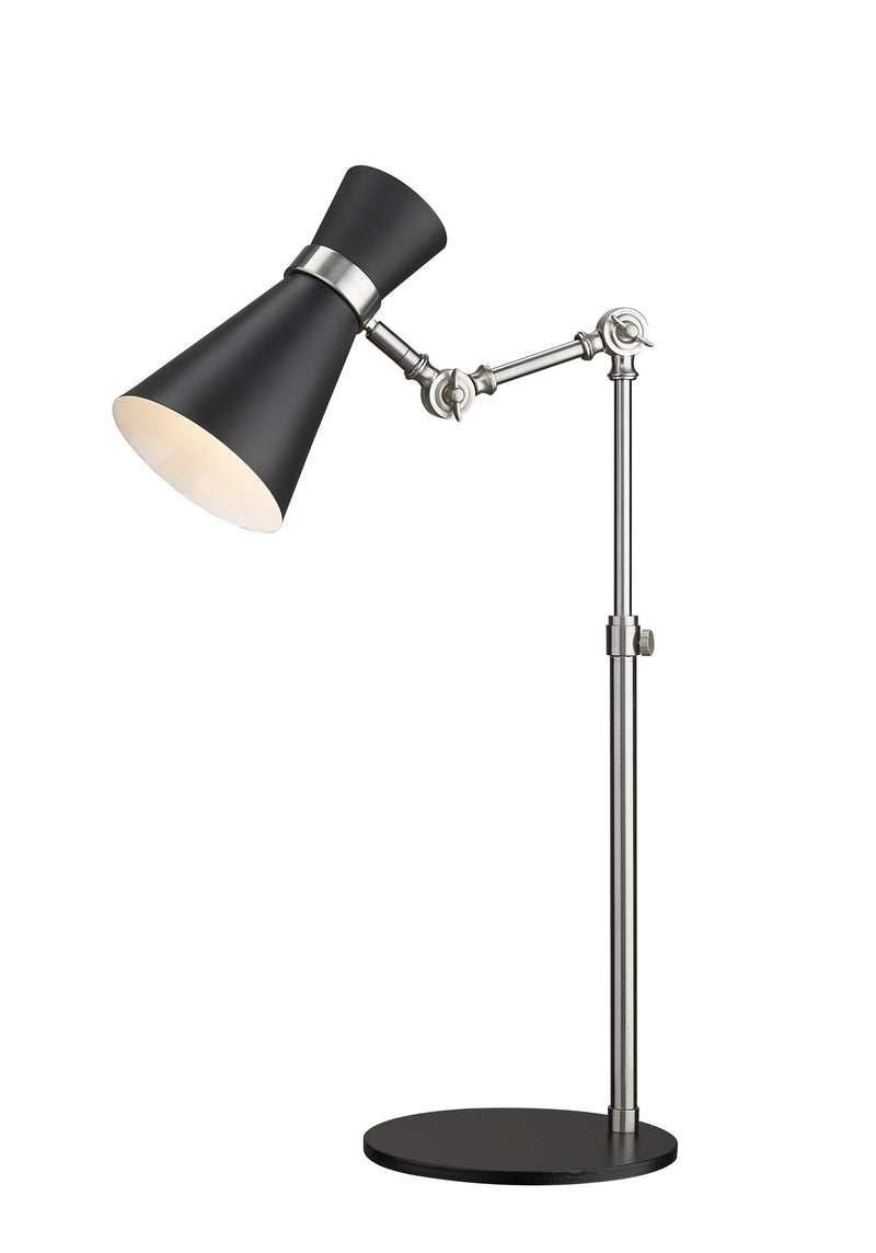 Soriano 1 Light 13.75" Table Lamp in Matte Black + Brushed Nickel