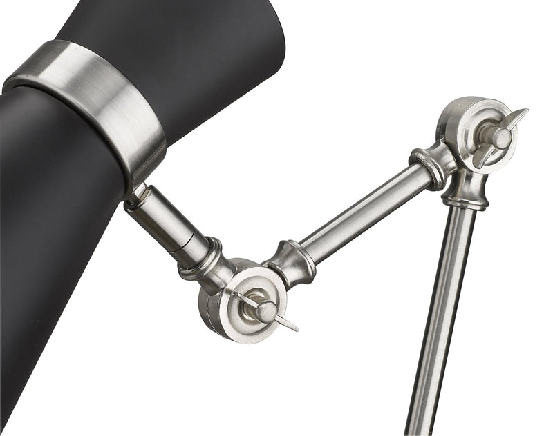 Soriano 1 Light 13.75" Table Lamp in Matte Black + Brushed Nickel
