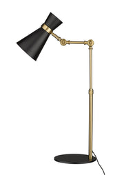 Soriano 1 Light 13.75" Table Lamp in Matte Black + Heritage Brass