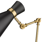Soriano 1 Light 13.75" Table Lamp in Matte Black + Heritage Brass