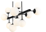 Midnetic 11 Light 38.25" Linear Pendant in Matte Black