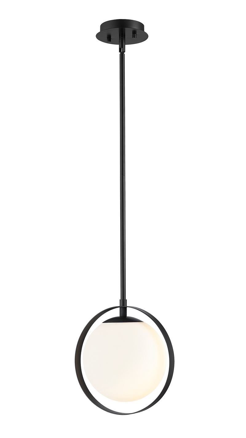 Midnetic 1 Light 8" Pendant in Matte Black