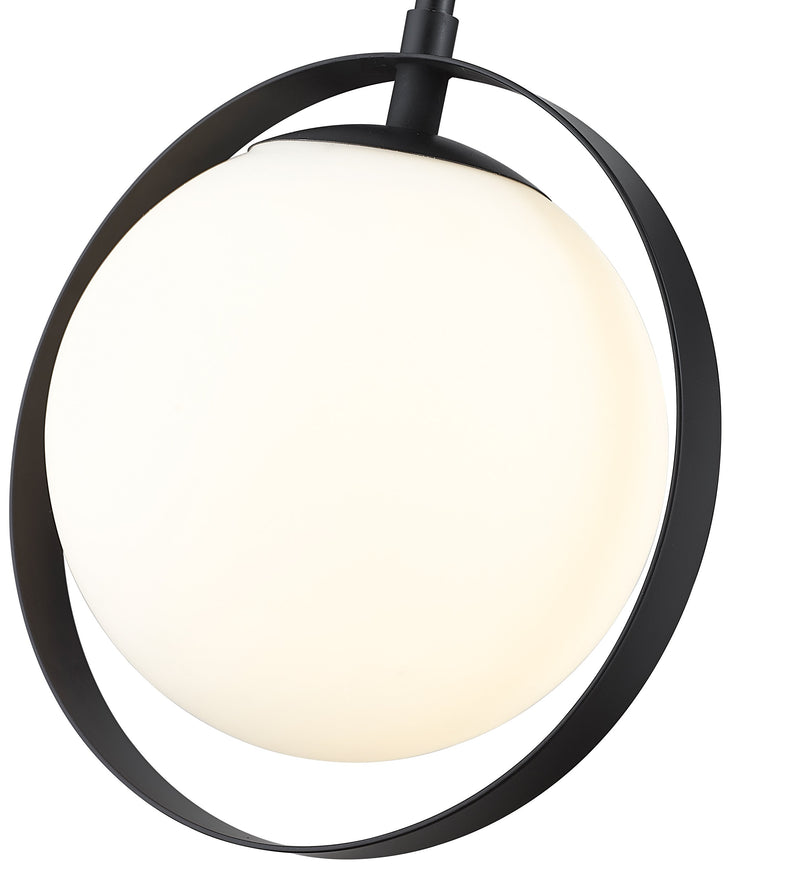 Midnetic 1 Light 8" Pendant in Matte Black