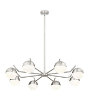 Realm Sphere 8 Light 44" Chandelier in Brushed Nickel