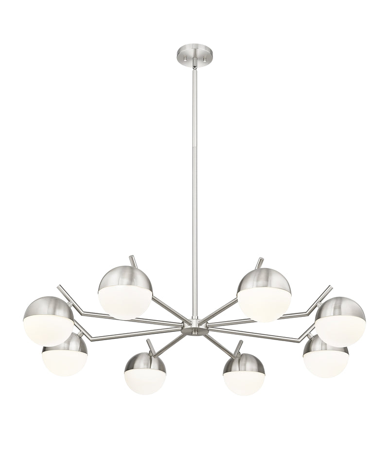 Realm Sphere 8 Light 44" Chandelier in Brushed Nickel