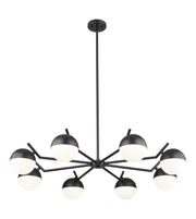 Realm Sphere 8 Light 44" Chandelier in Matte Black