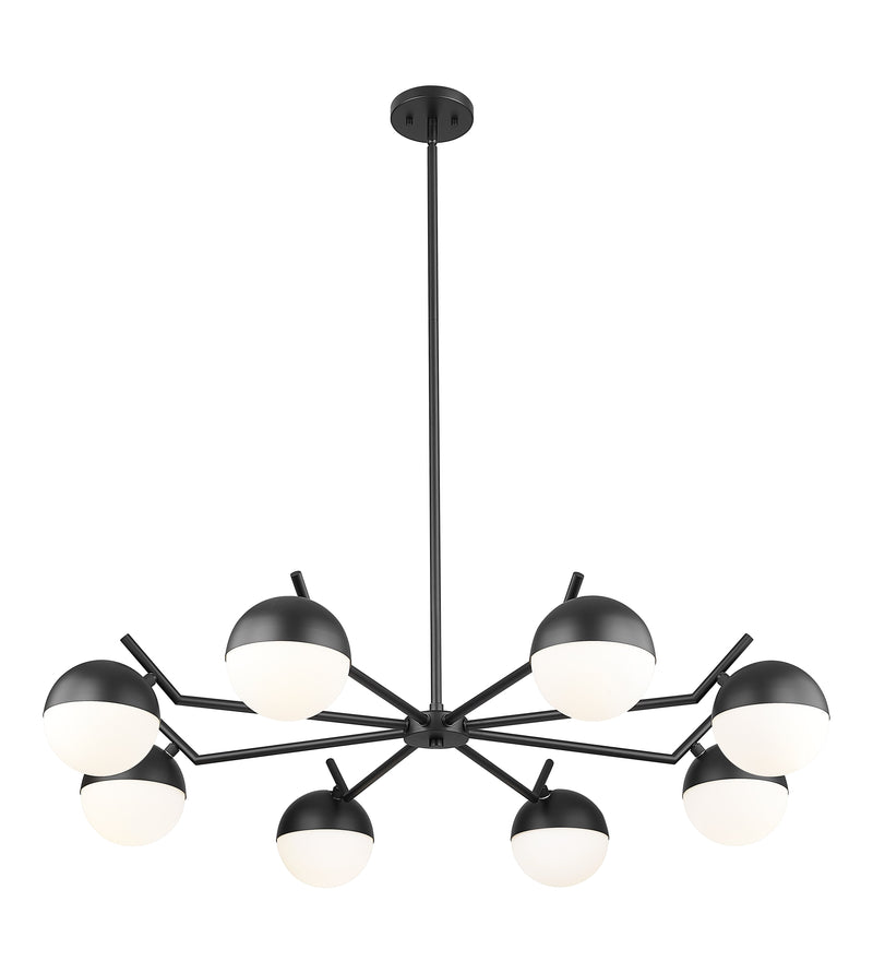 Realm Sphere 8 Light 44" Chandelier in Matte Black