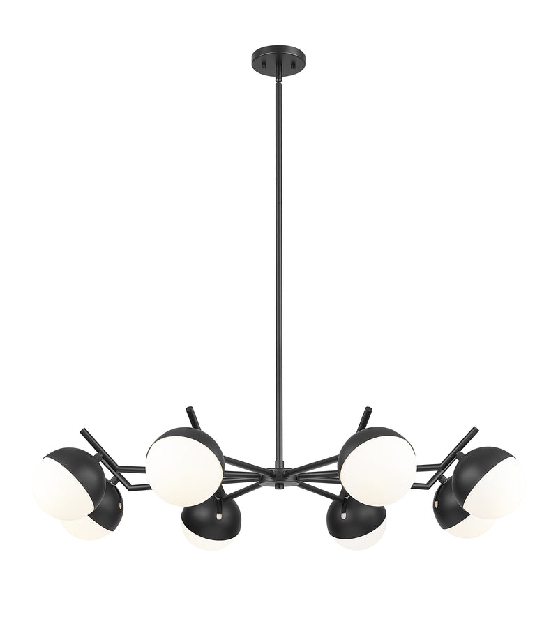 Realm Sphere 8 Light 44" Chandelier in Matte Black