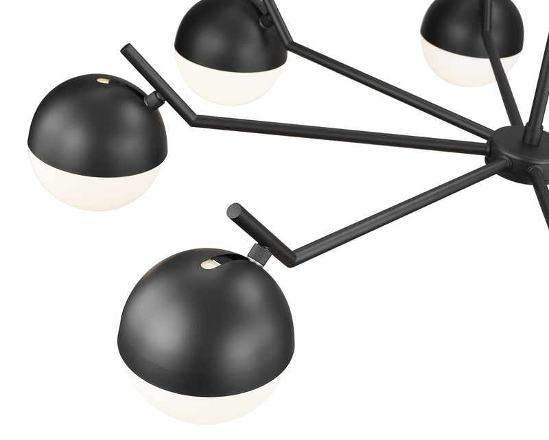 Realm Sphere 8 Light 44" Chandelier in Matte Black