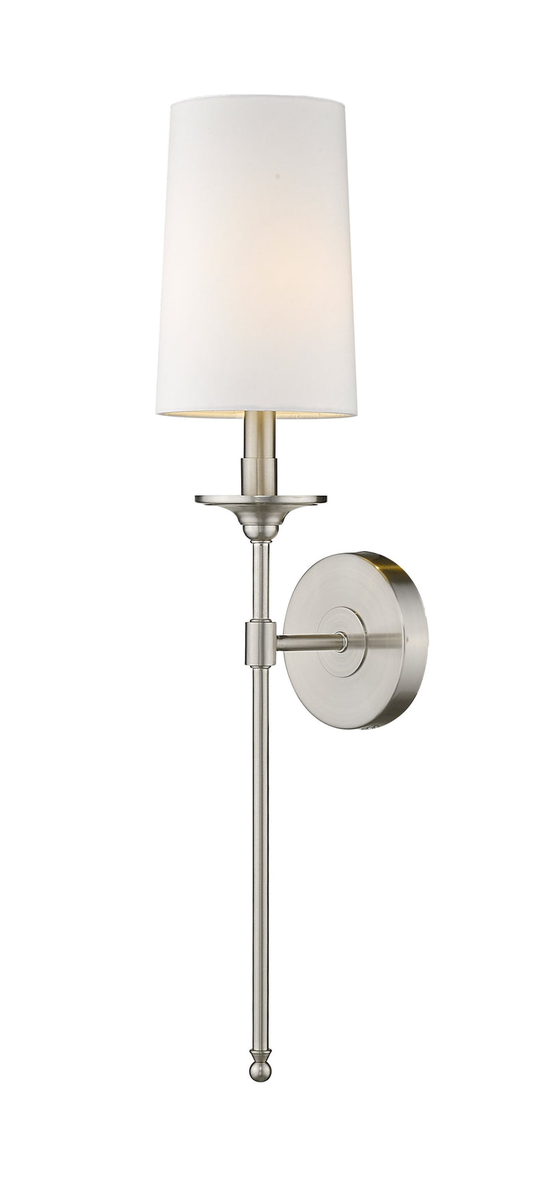 Emily 1 Light 5.5" Wall Sconce, 26" Tall in Brushed Nickel