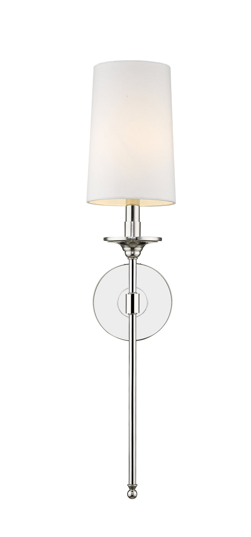 Emily 1 Light 5.5" Wall Sconce, 26" Tall in Polished Nickel