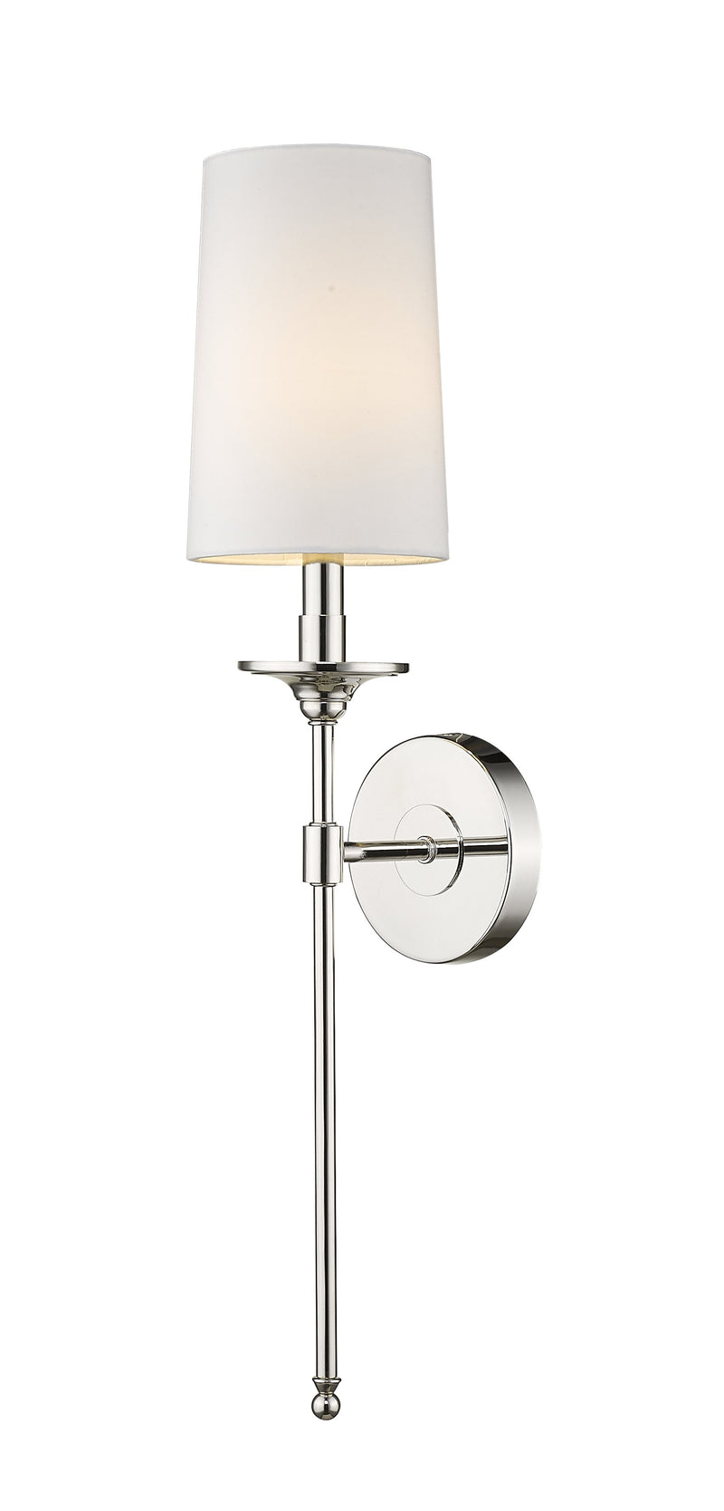 Emily 1 Light 5.5" Wall Sconce, 26" Tall in Polished Nickel